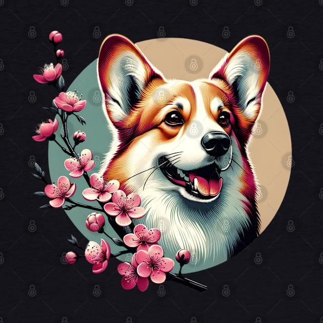 Pembroke Welsh Corgi's Spring Cherry Blossoms Delight by ArtRUs